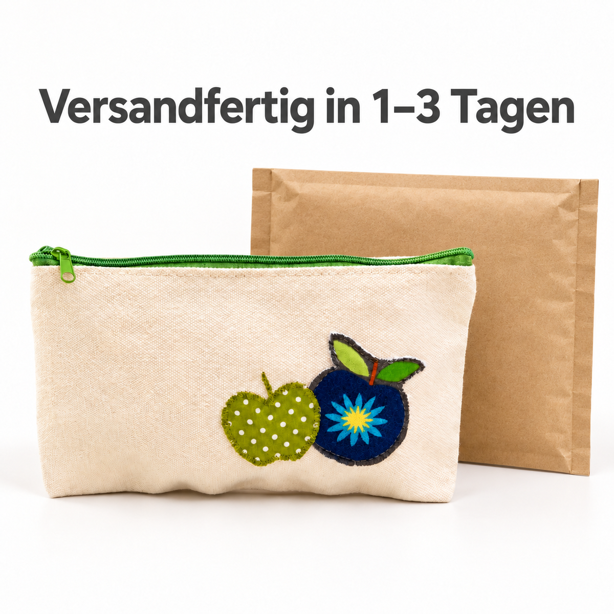 Binden- und Tampontasche mit Obstmotiv