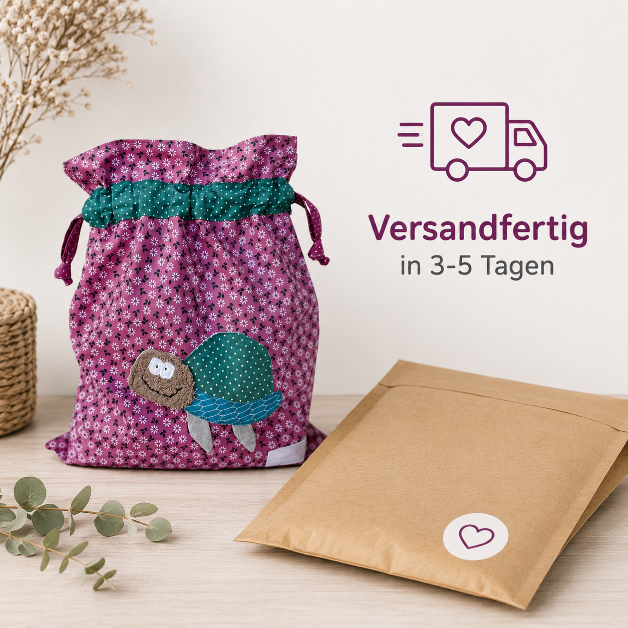 Wetbag Schildkröte personalisiert | Nasstasche für Kinder | Geschenk für Mädchen