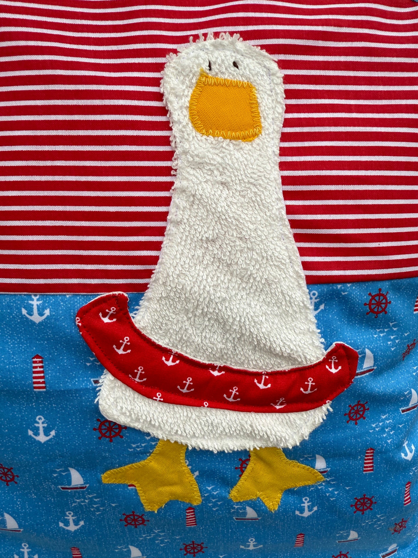 Kissen Ente – Maritimes Dekokissen mit Entenmotiv und Namensstickerei