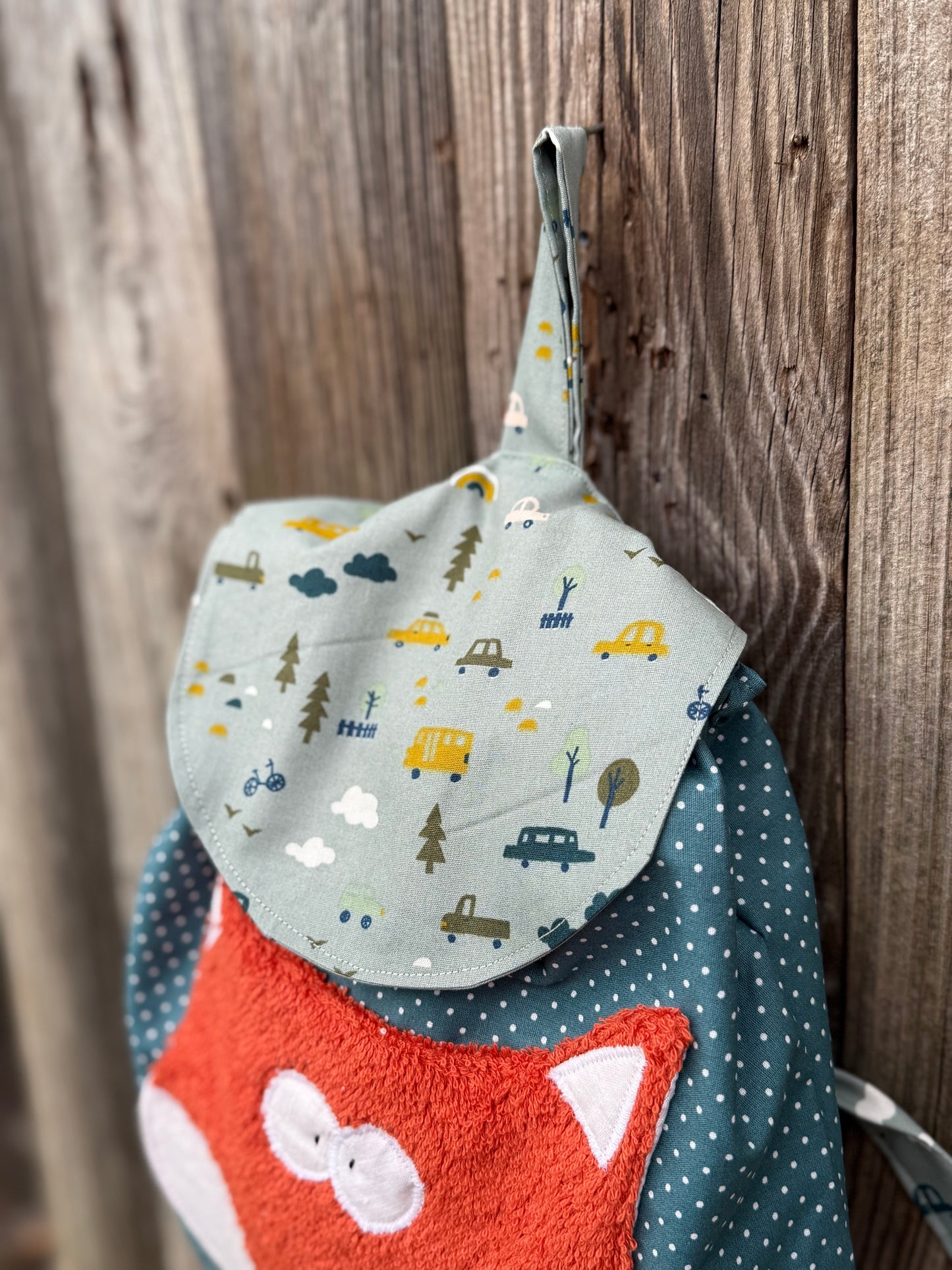 Kinderrucksack Fuchs-Handmade mit wasserabweisendem Innenfutter