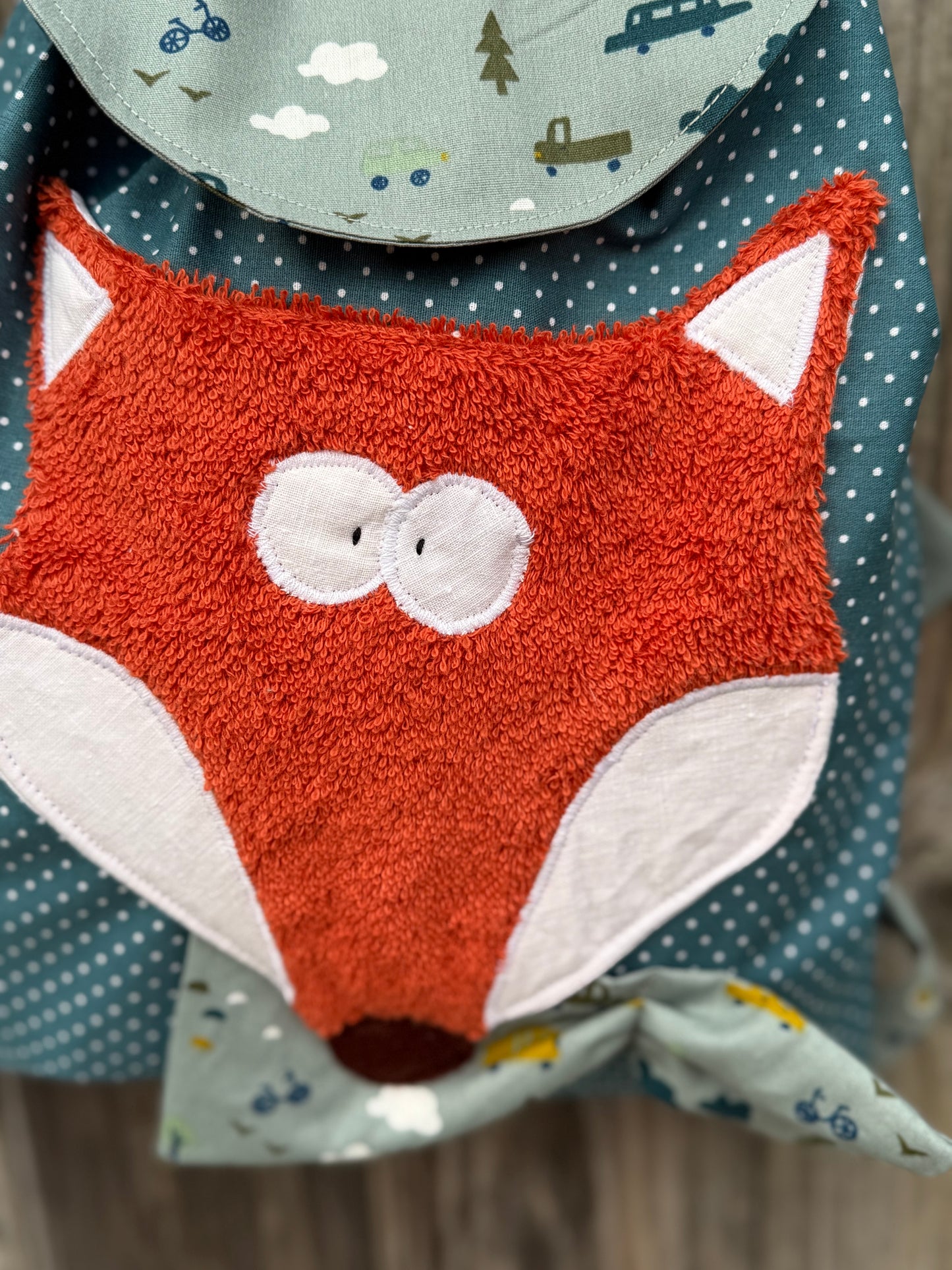 Kinderrucksack Fuchs-Handmade mit wasserabweisendem Innenfutter