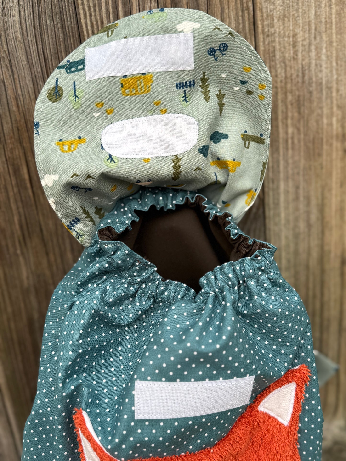 Kinderrucksack Fuchs-Handmade mit wasserabweisendem Innenfutter