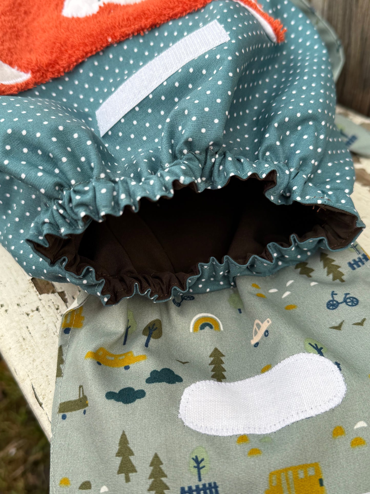 Kinderrucksack Fuchs-Handmade mit wasserabweisendem Innenfutter