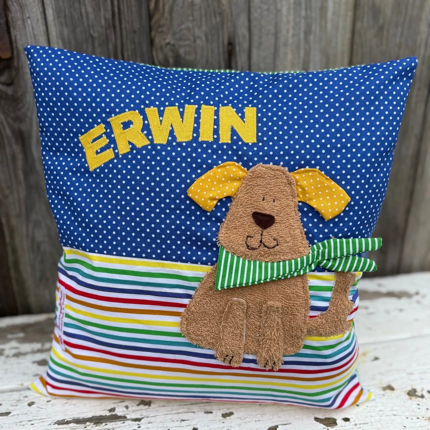 Geschenkset Hund– Kissen & Wetbag personalisiert, Handmade