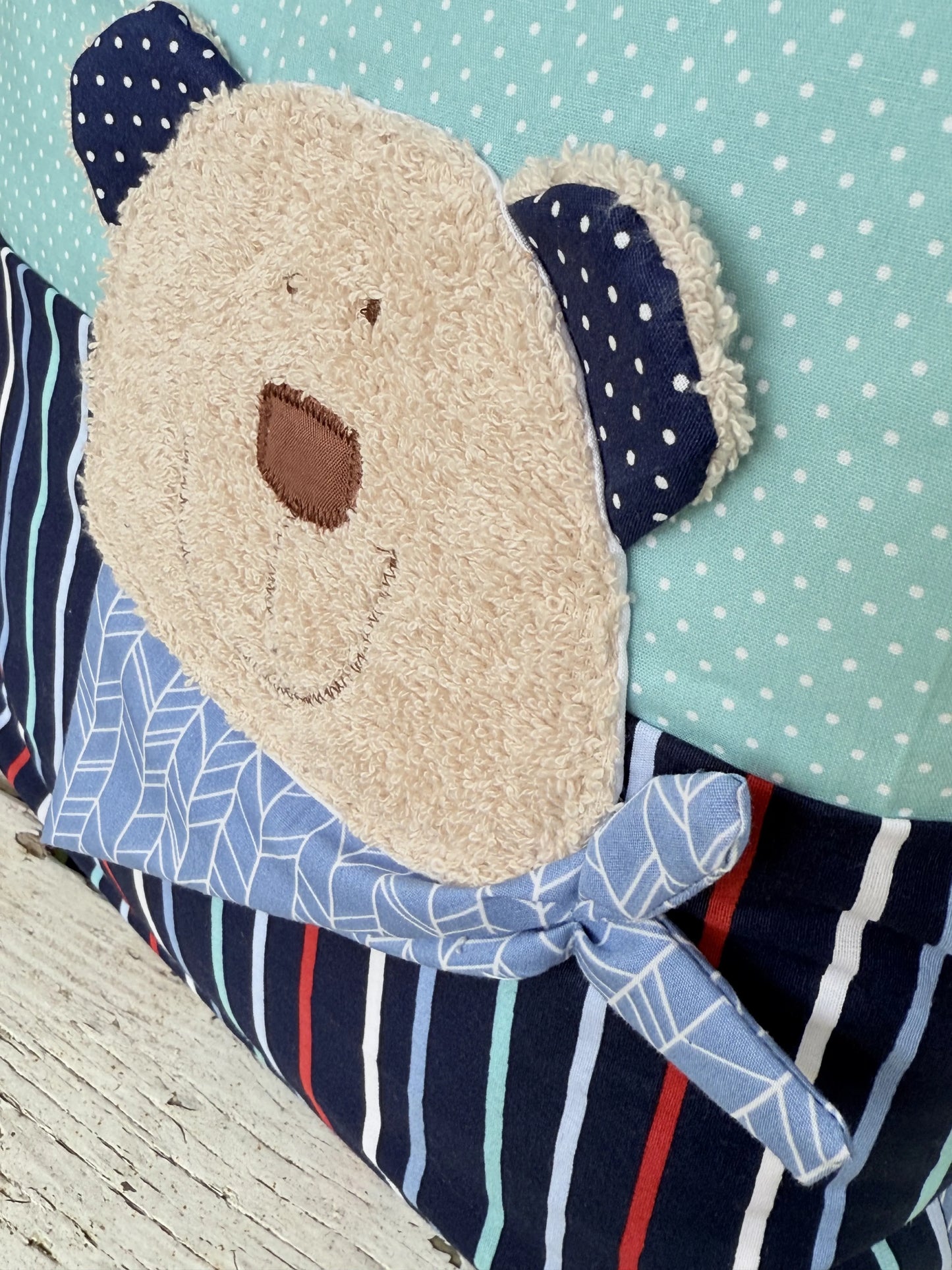 Geschenkset Bär – Kissen & Wetbag personalisiert, Handmade