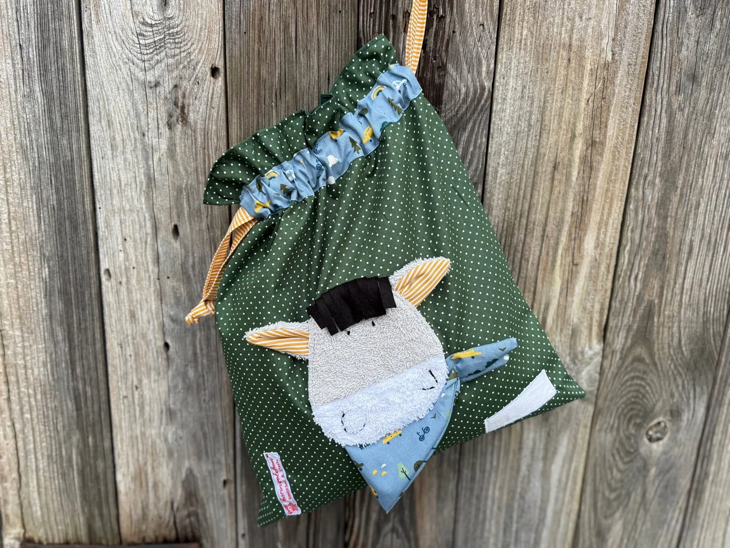 Geschenkset Esel – Kissen & Wetbag personalisiert, Handmade