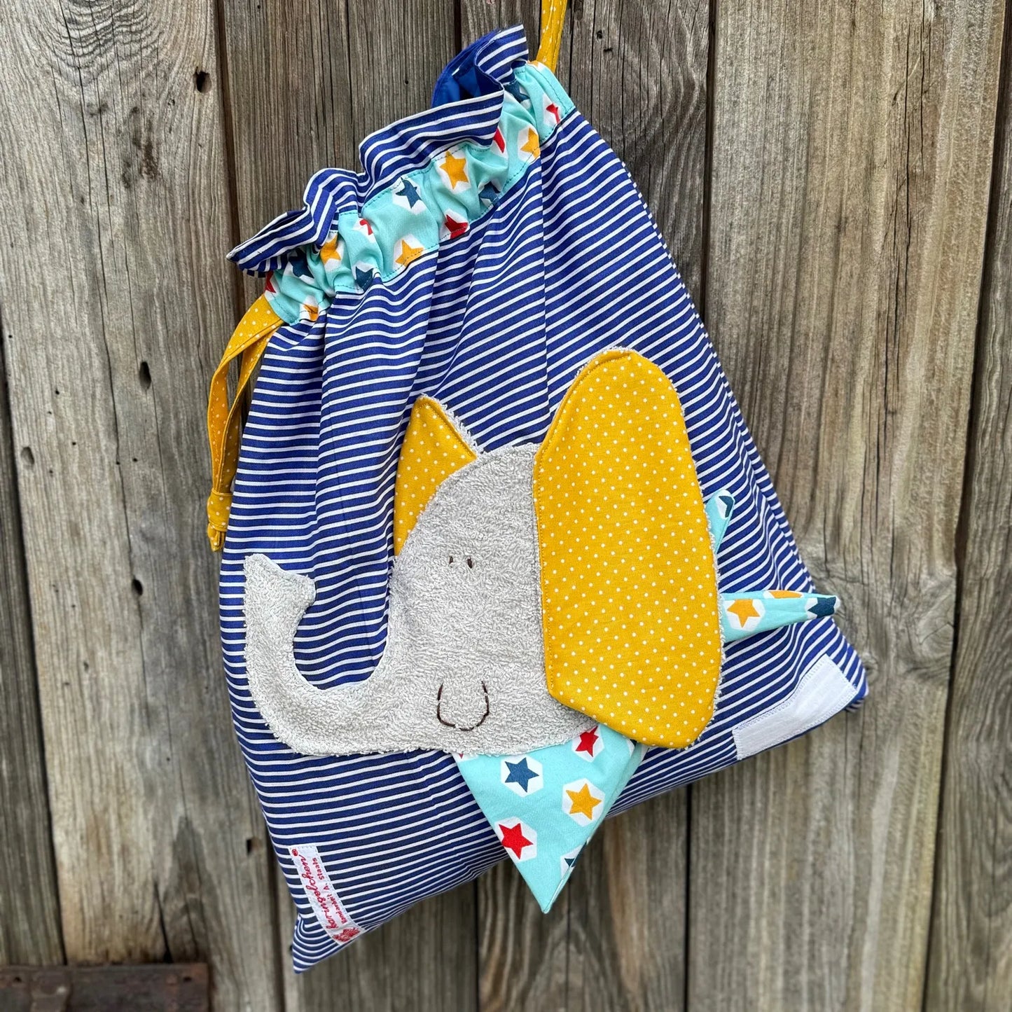 Geschenkset Elefant – Kissen & Wetbag personalisiert, Handmade