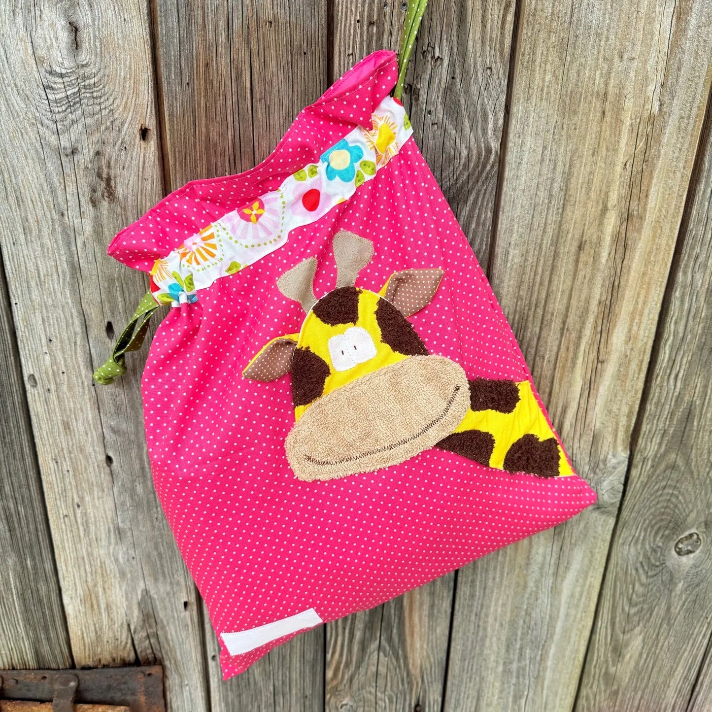 Geschenkset Giraffe – Kissen & Wetbag personalisiert, Handmade