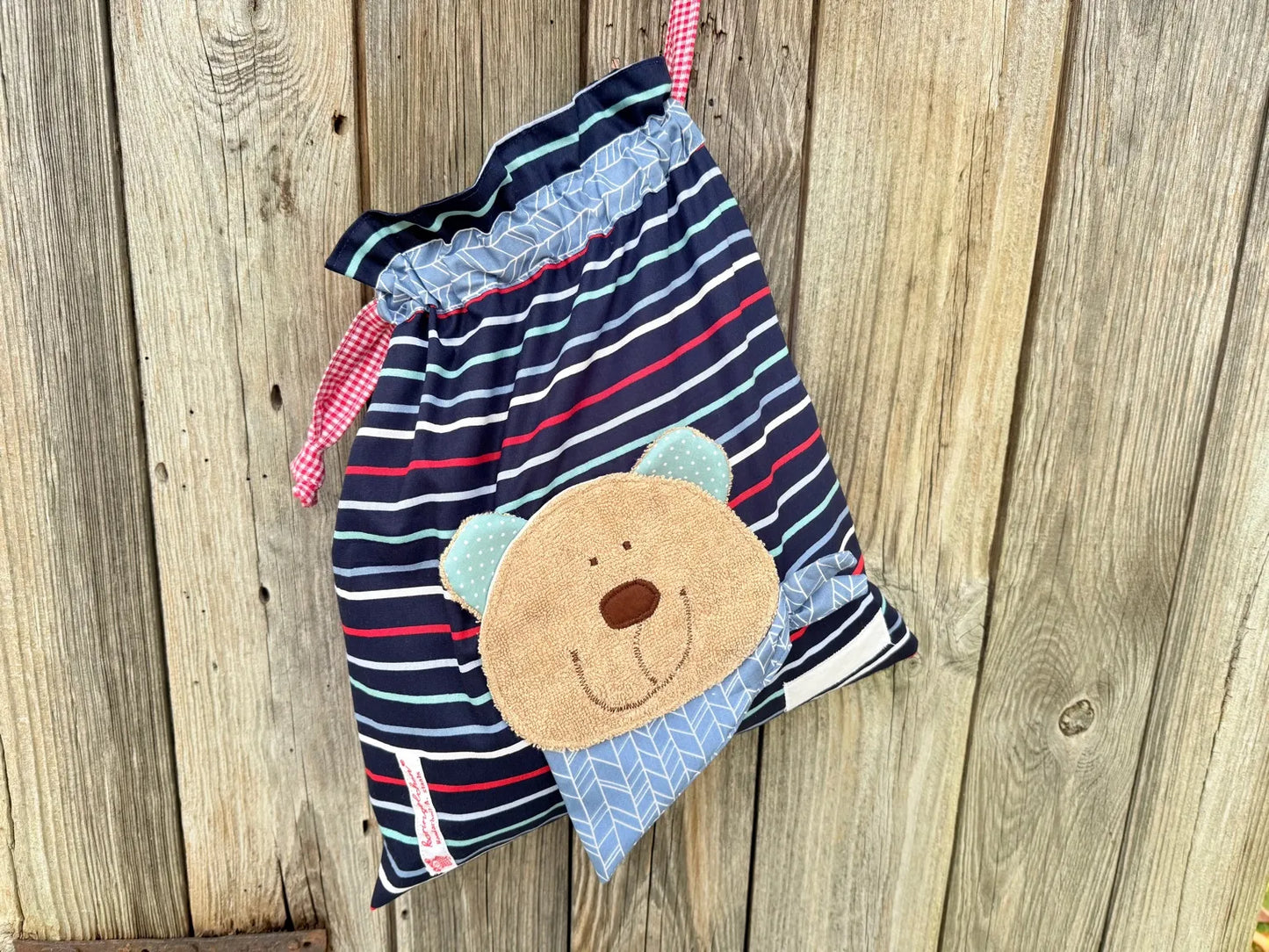 Geschenkset Bär – Kissen & Wetbag personalisiert, Handmade