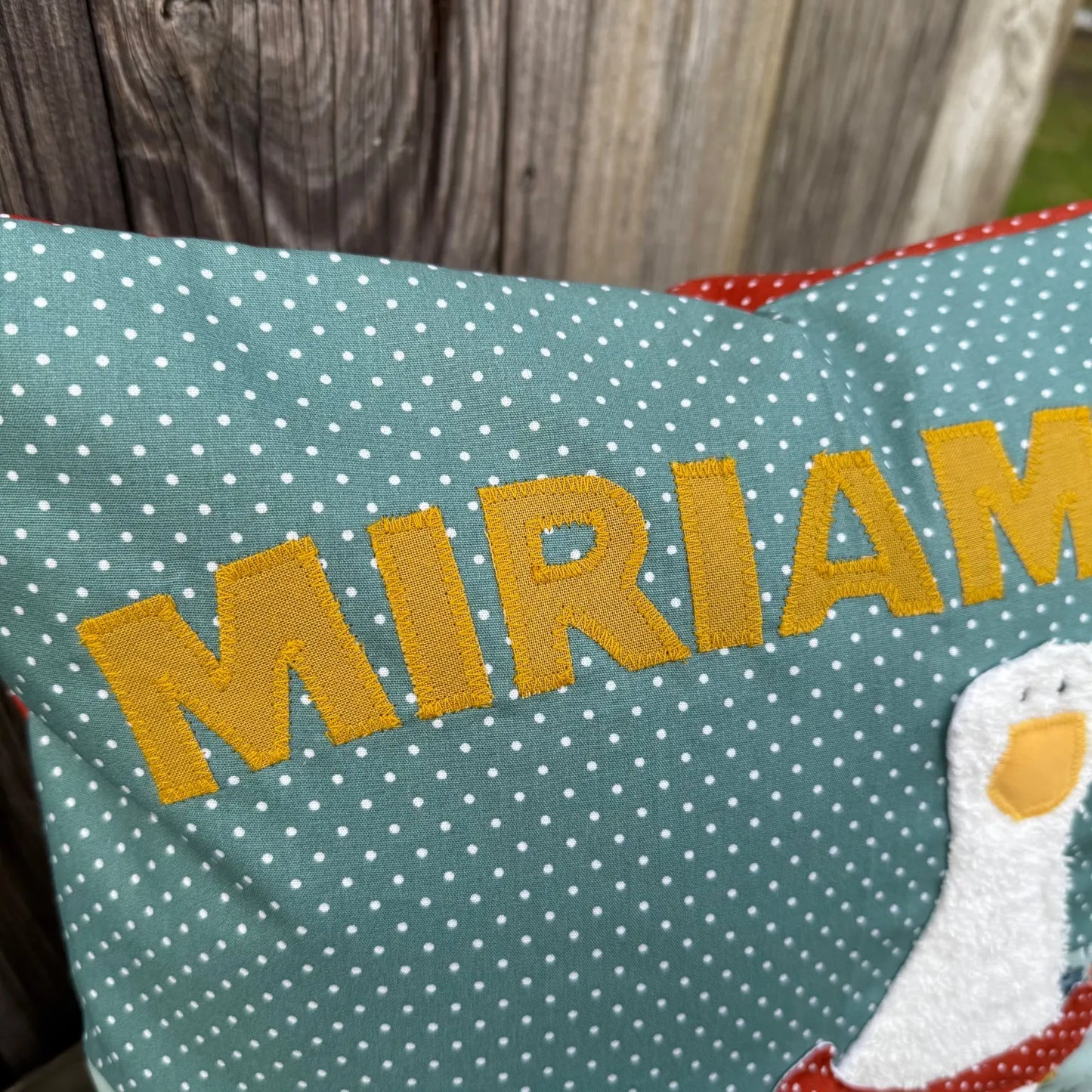 Geschenkset Ente – Kissen & Wetbag personalisiert, Handmade