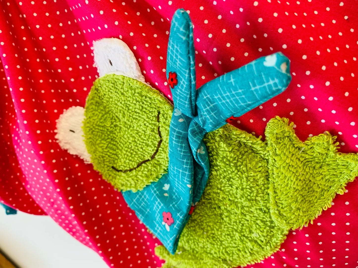 Kita-Set Frosch & Schnecke – Handgemachte Wetbag & Garderobenbeutel für Mädchen