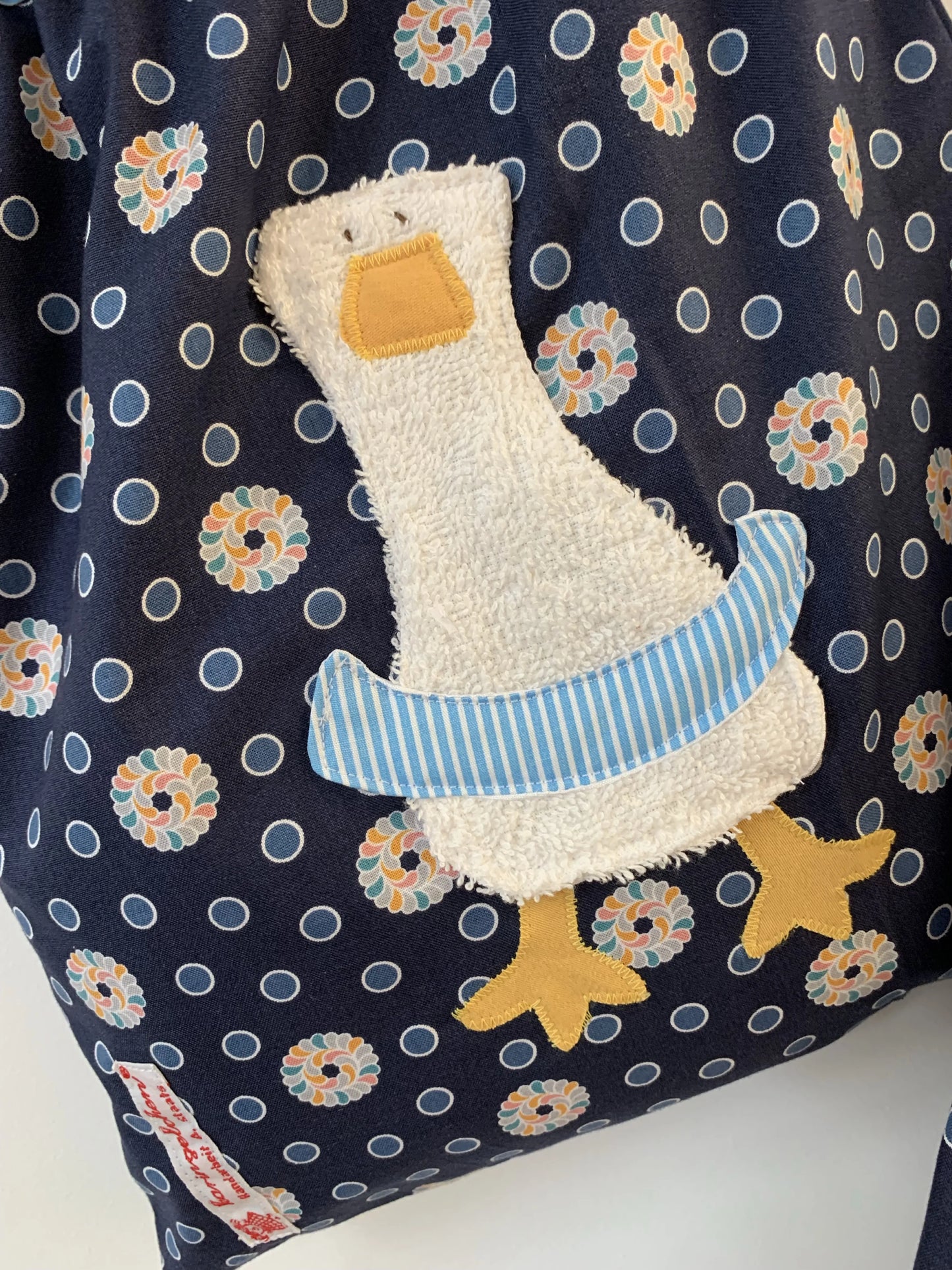 Kita-Set Gans & Frosch – Handgemachte Wetbag und Garderobenbeutel mit Namen