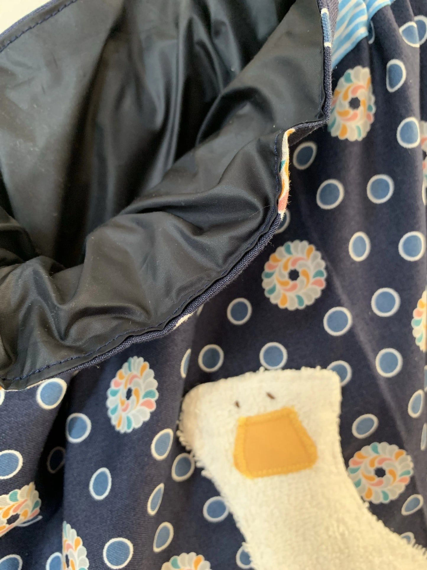 Kita-Set Gans & Frosch – Handgemachte Wetbag und Garderobenbeutel mit Namen