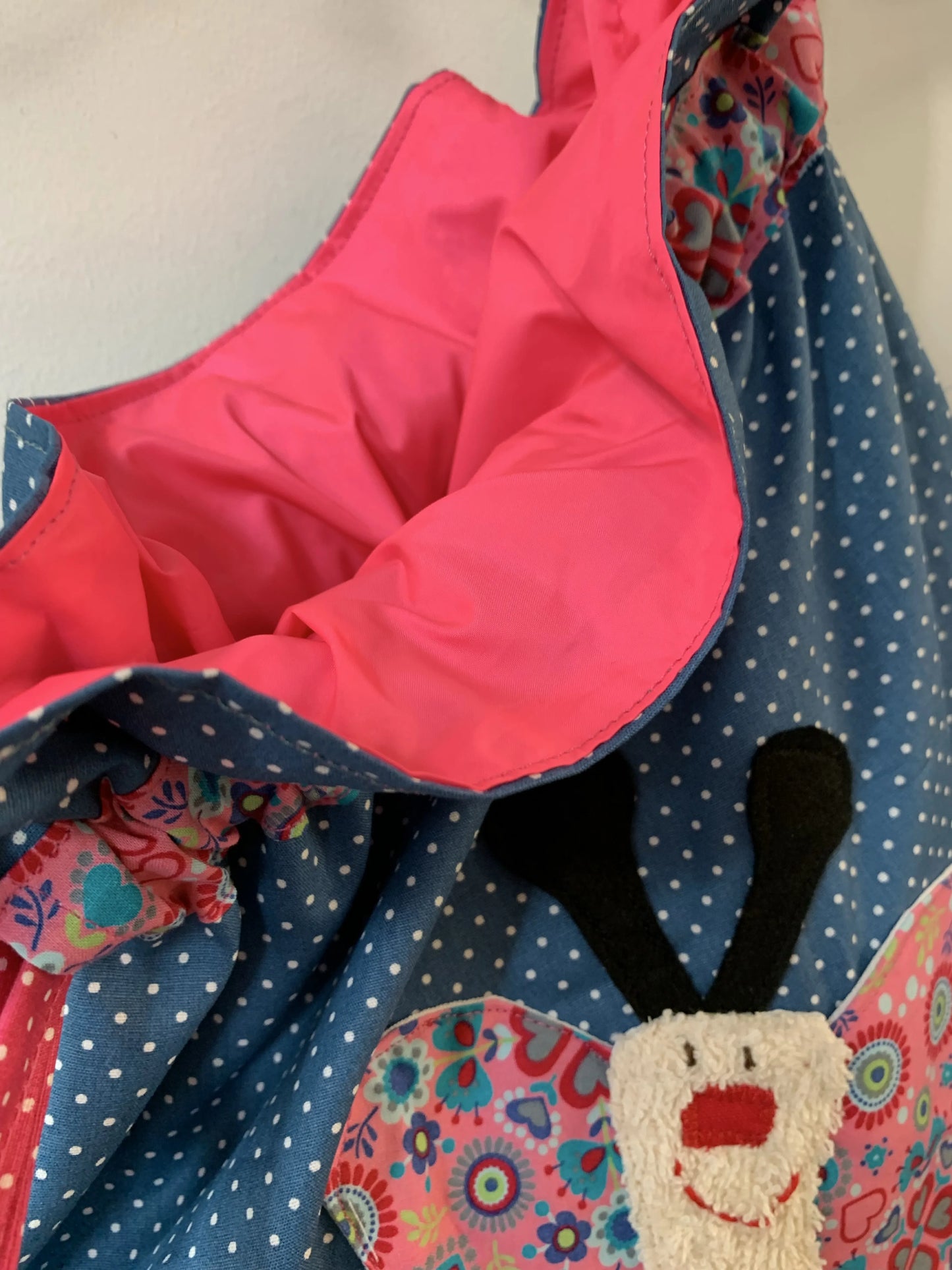Kita-Set Schmetterling & Katze – Handgemachte Wetbag und Garderobenbeutel für Mädchen