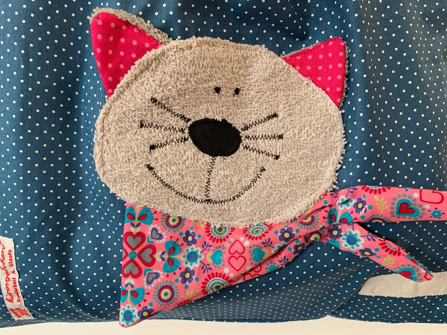 Kita-Set Schmetterling & Katze – Handgemachte Wetbag und Garderobenbeutel für Mädchen