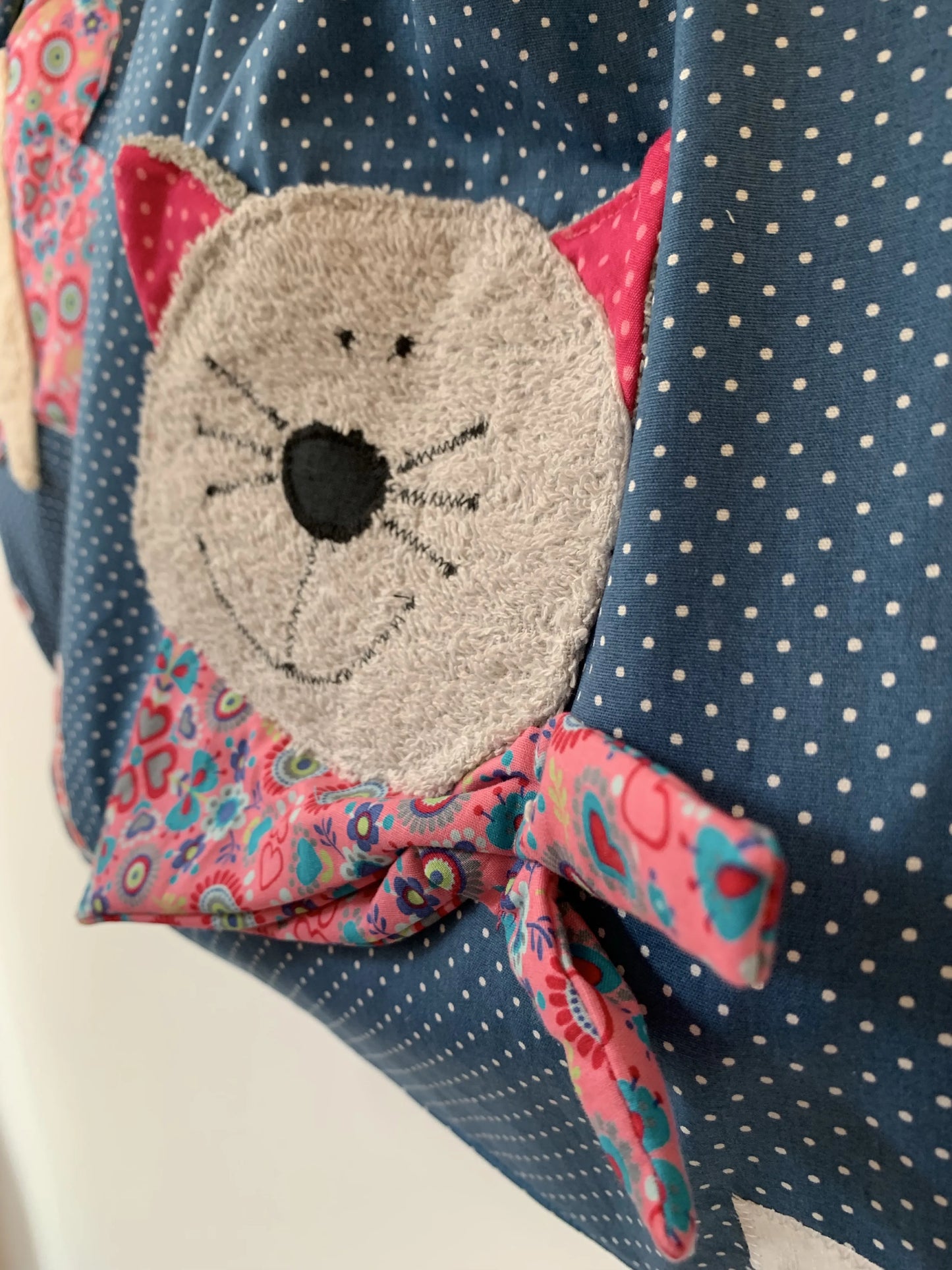 Kita-Set Schmetterling & Katze – Handgemachte Wetbag und Garderobenbeutel für Mädchen