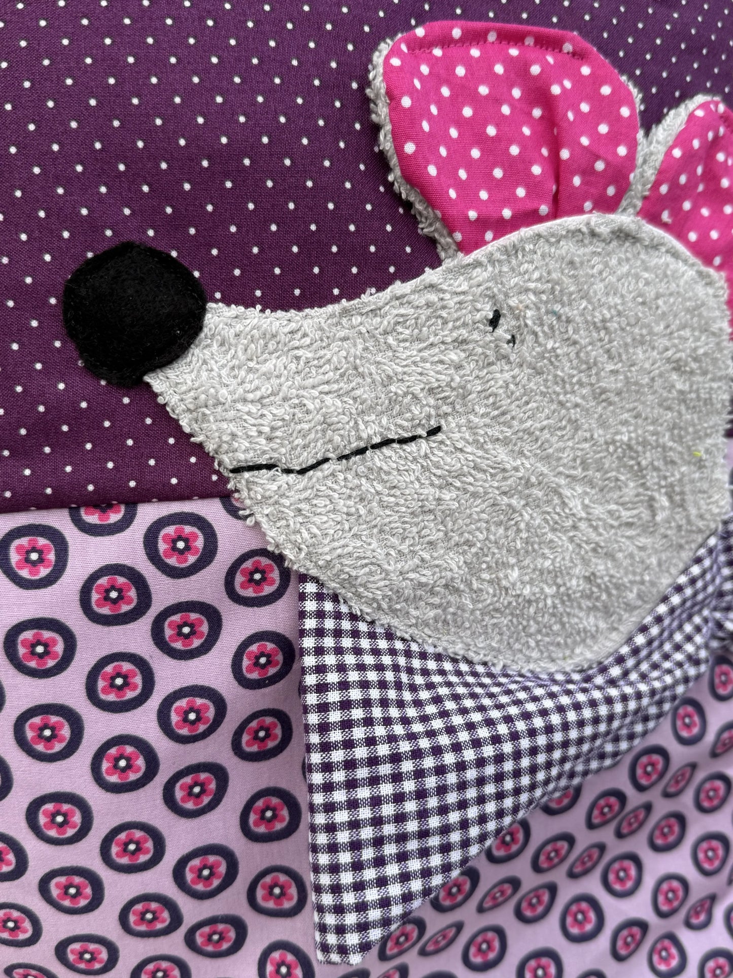 Personalisiertes Kissen mit Maus & Namen – Handgemachtes Kinderkissen 40×40 cm