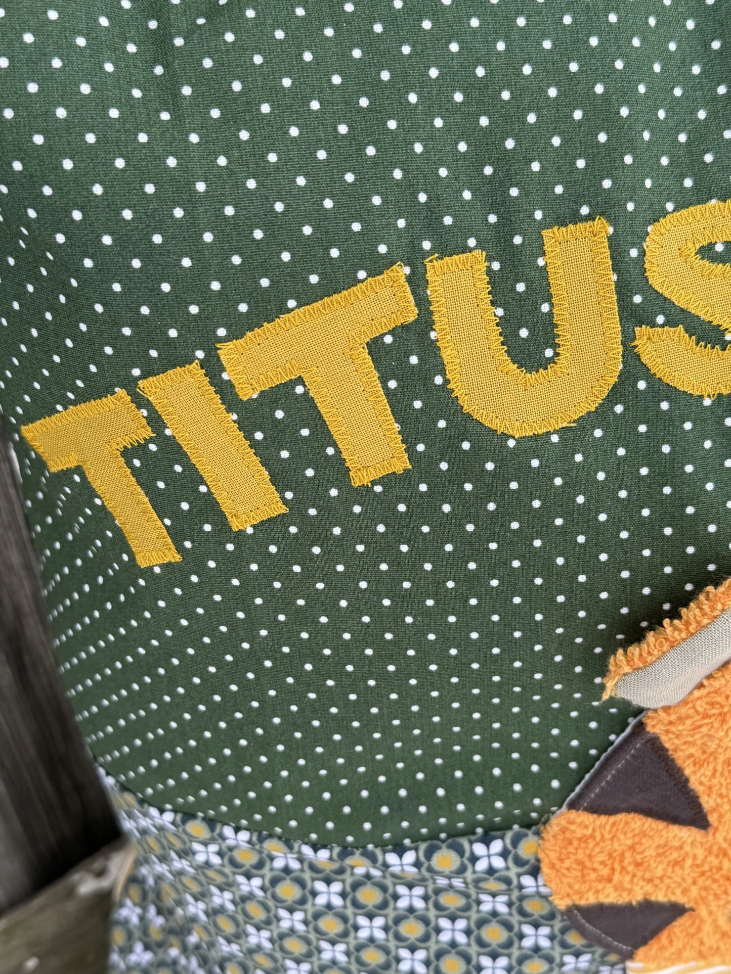 Kinderkissen „Tiger“ – personalisierbares Namenskissen, handgenäht