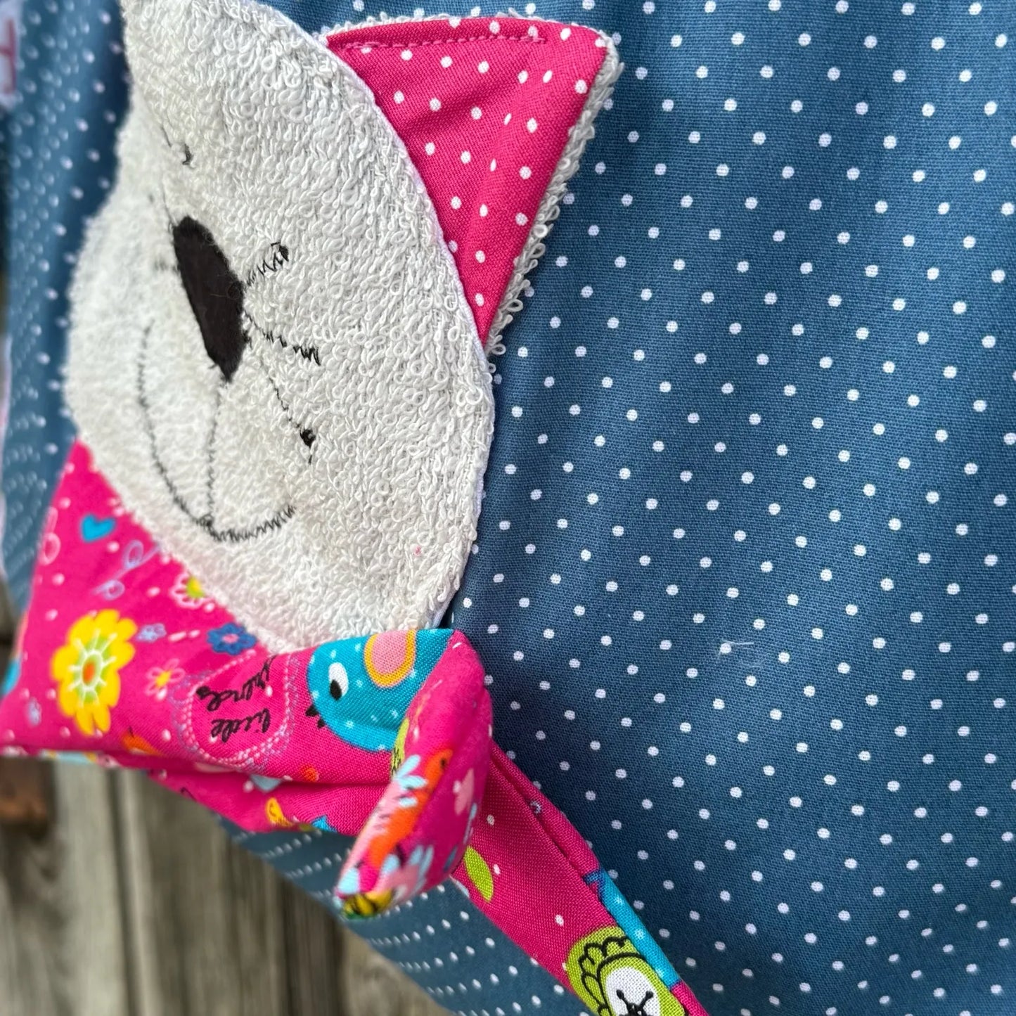 Kita-Set Schmetterling & Katze – Handgemachte Wetbag und Garderobenbeutel für Mädchen