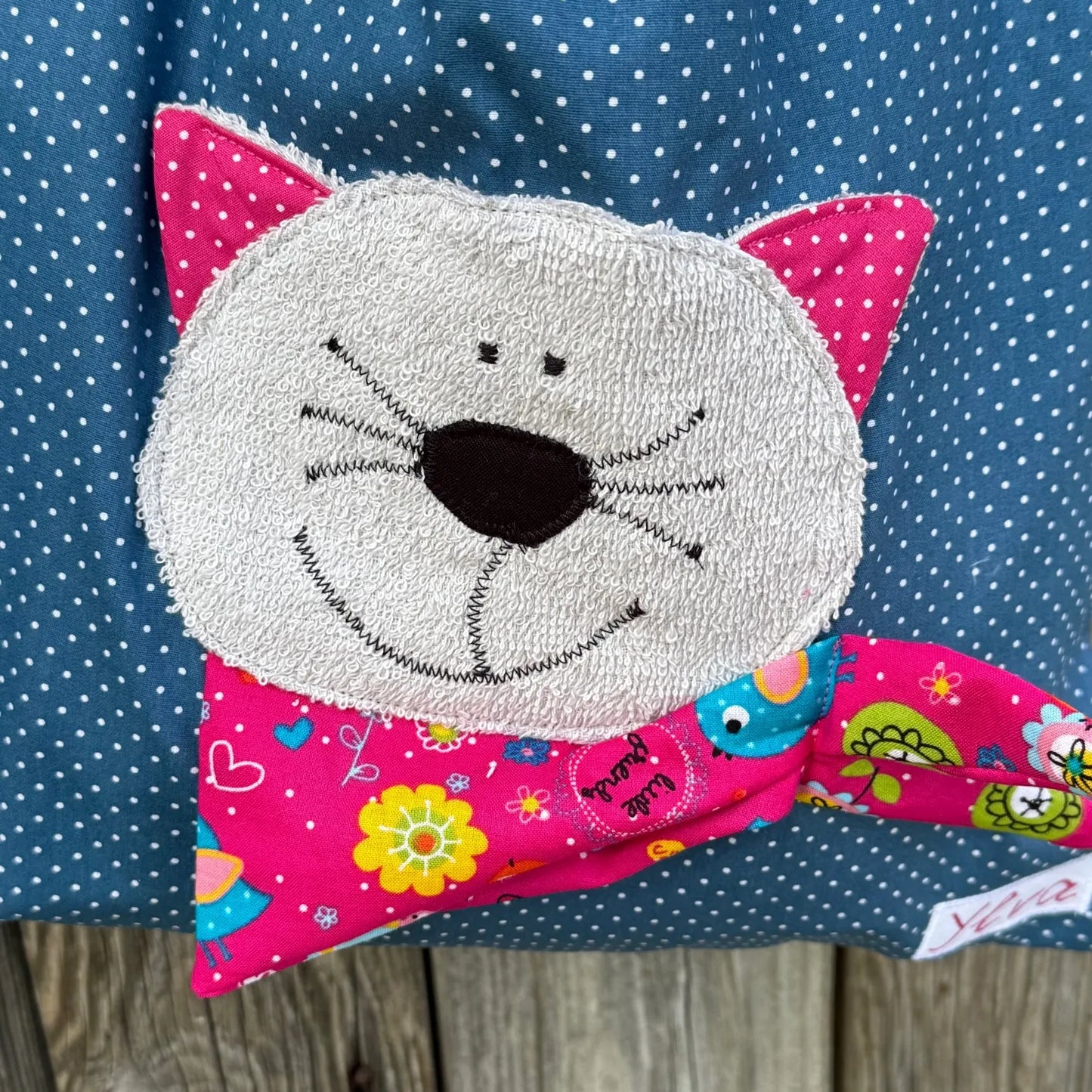 Kita-Set Schmetterling & Katze – Handgemachte Wetbag und Garderobenbeutel für Mädchen
