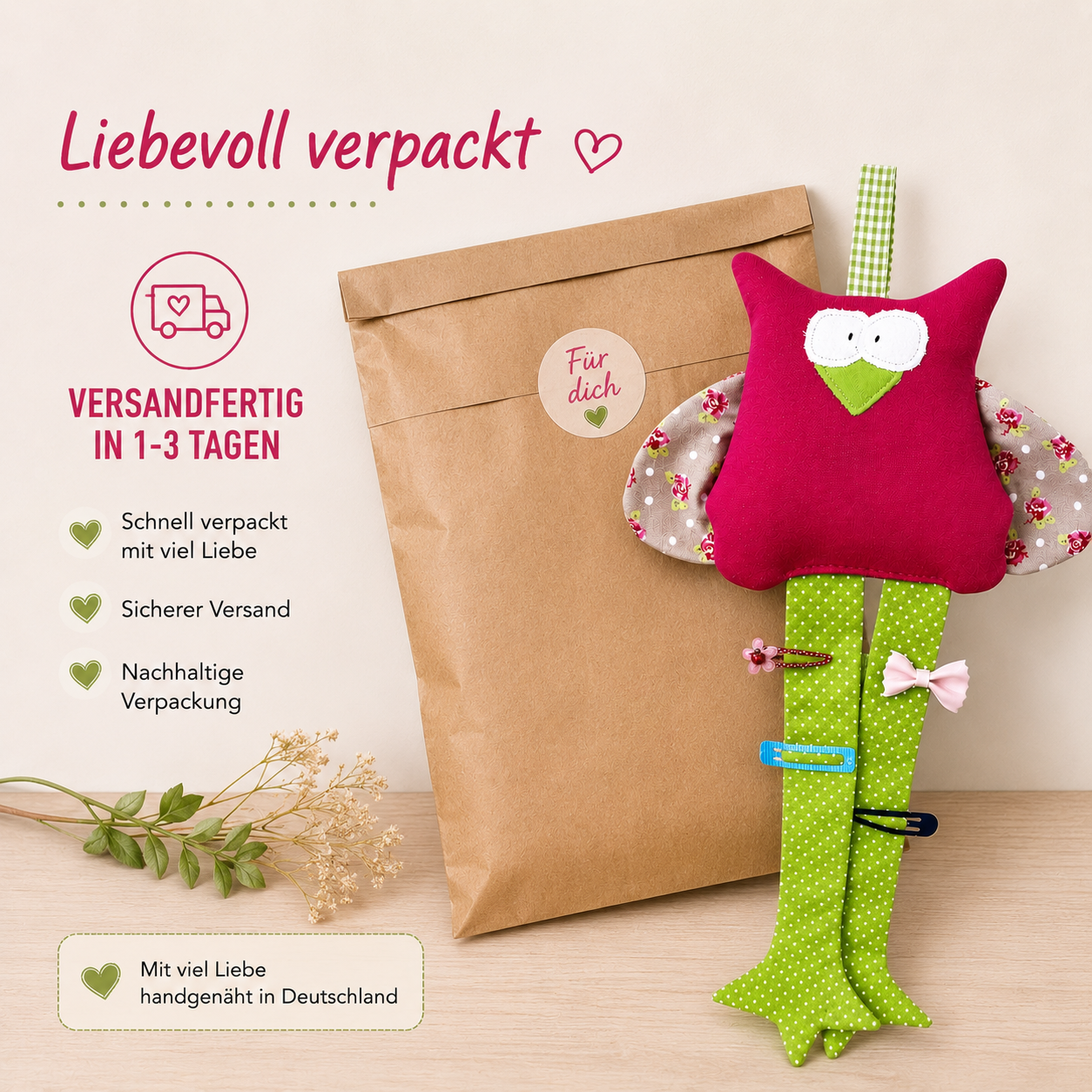 Haarspangenhalter Eule | Geschenk zum Schulanfang | Praktische Geschenke für Mädchen