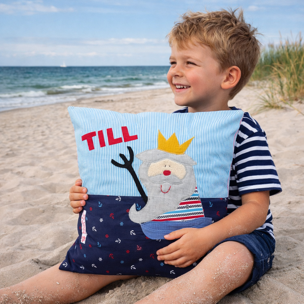 Kissen Wassermann personalisiert - Kinderkissen mit Namen