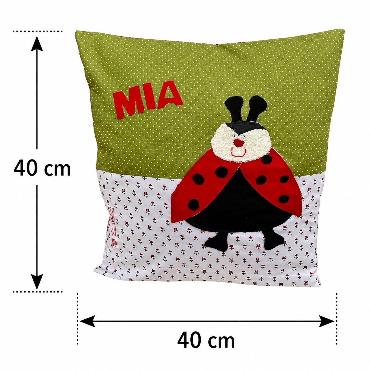 Kissen Marienkäfer personalisiert- Geschenk zur Geburt und Taufe| Handmade