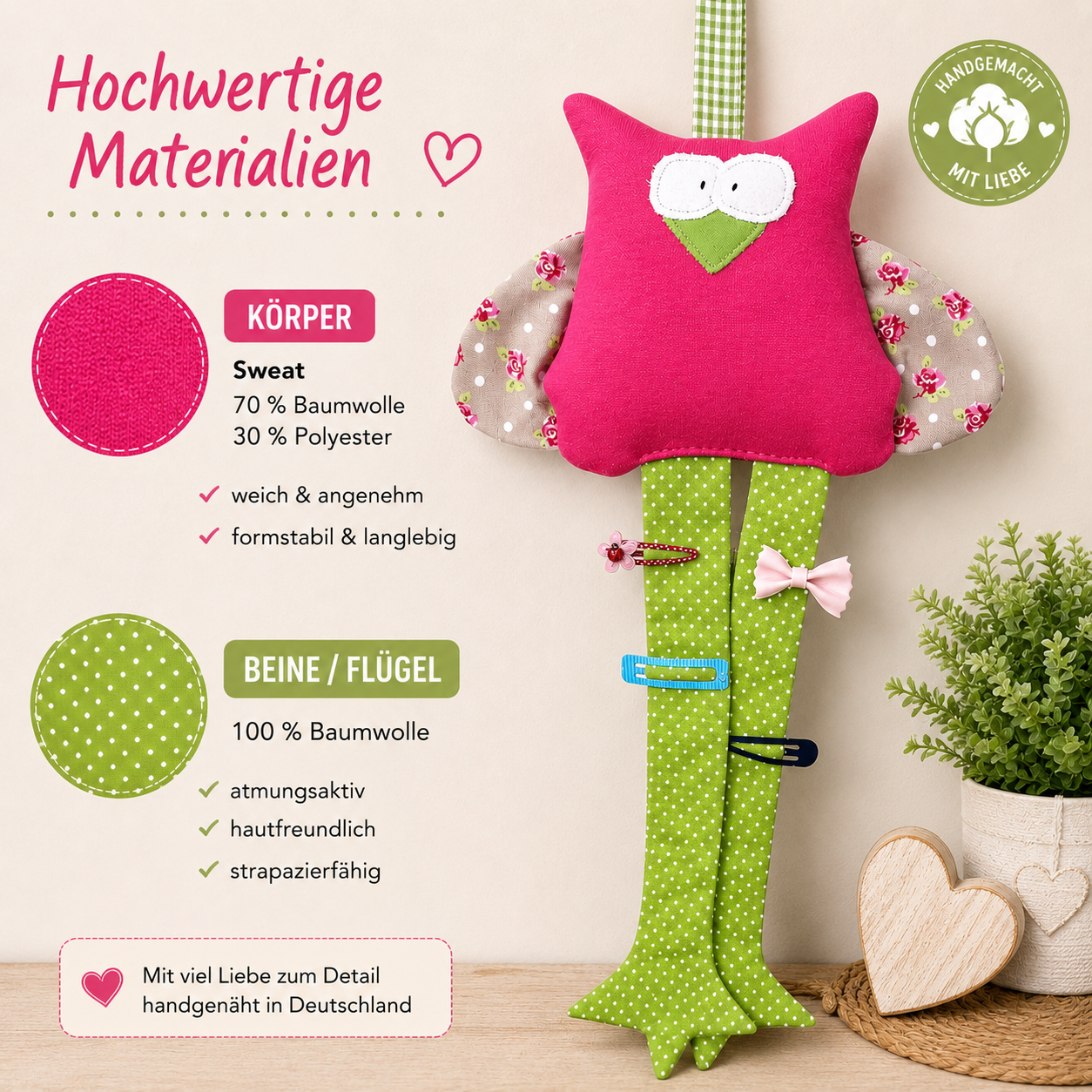 Haarspangenhalter Eule | Geschenk zum Schulanfang | Praktische Geschenke für Mädchen
