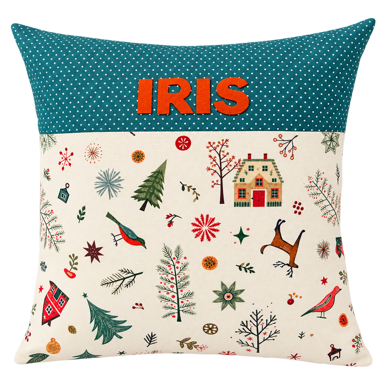 Personalisiertes Weihnachtskissen mit Namen – Geschenk für Frauen