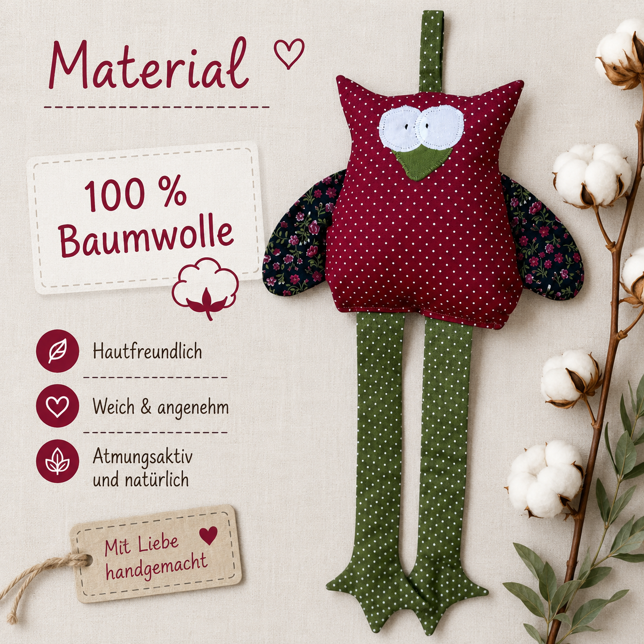 Haarspangenhalter Eule – Handmade & dekorativ für Kinderzimmer
