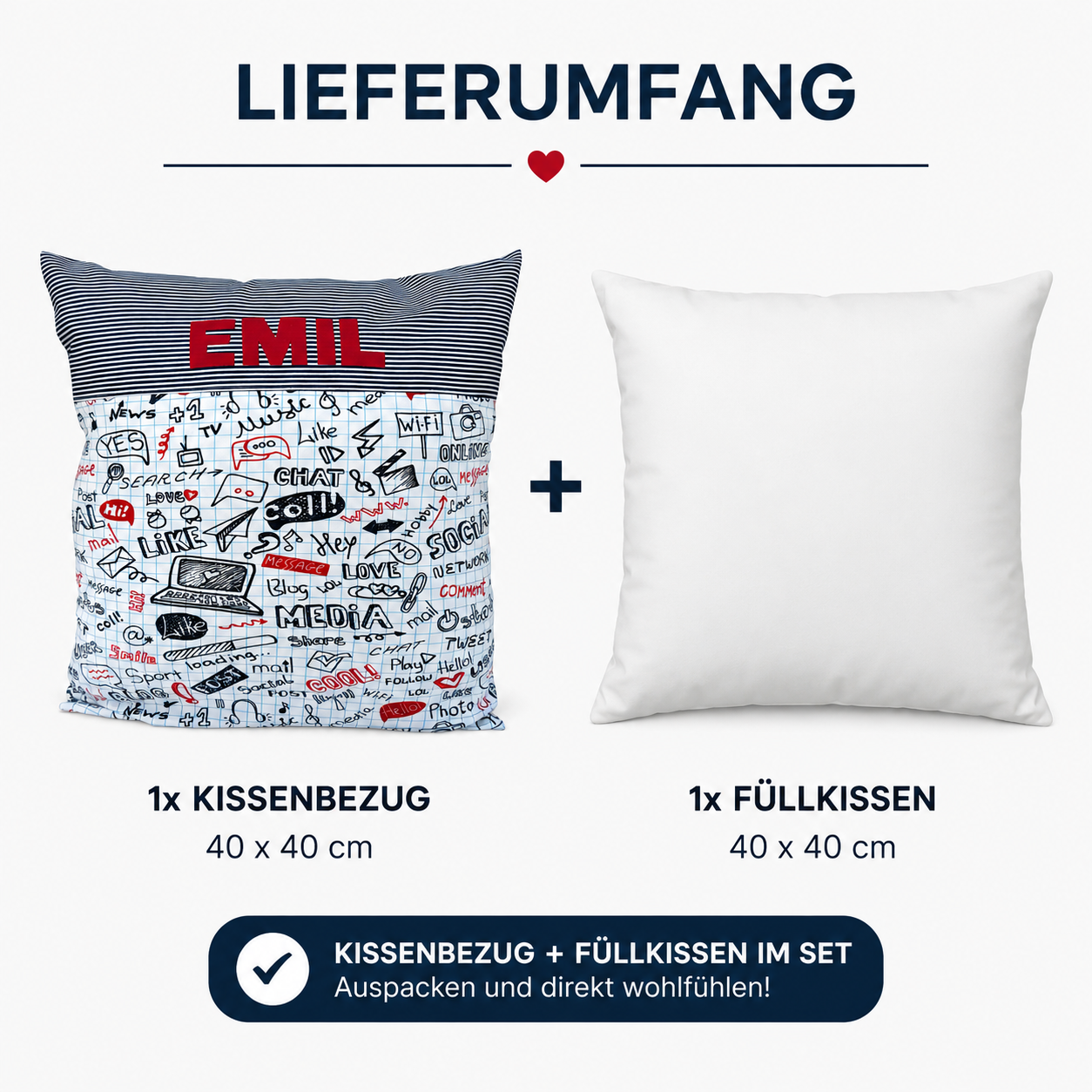 Kissen mit Namen Computerheld – Geschenk zur Einschulung für Jungen