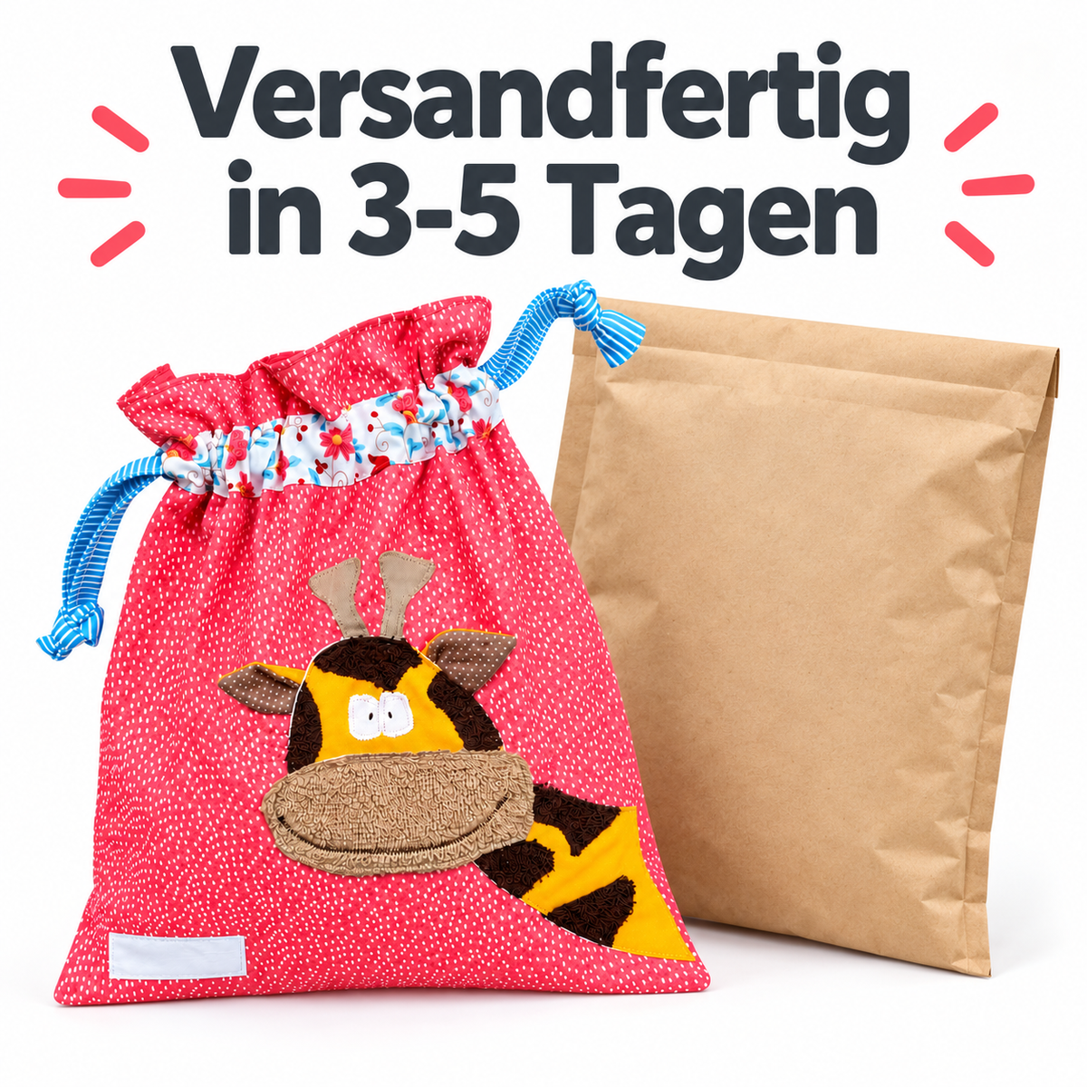 Nasstasche Giraffe – personalisierbarer Wetbag für Stoffwindeln