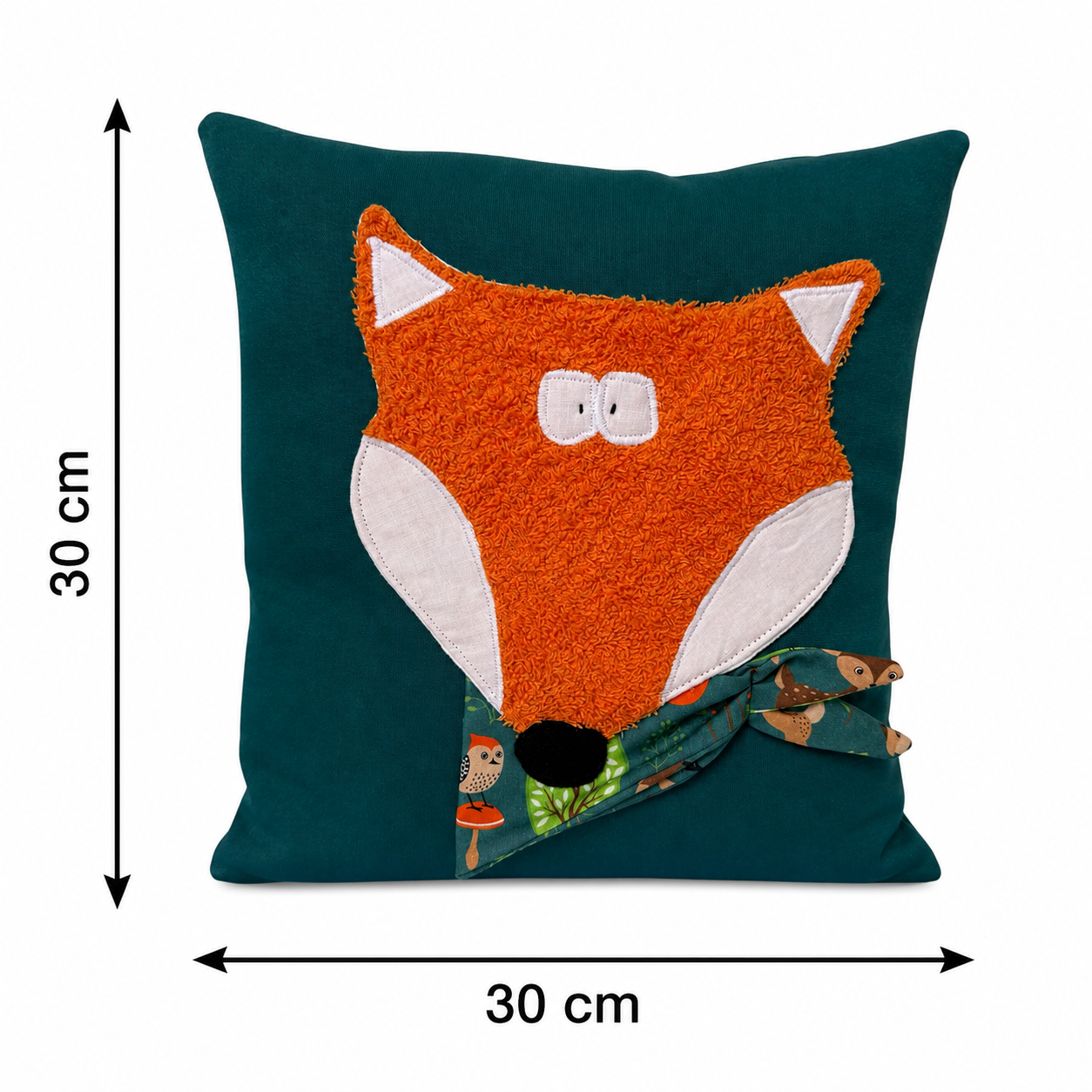 Reisekissen Fuchs 30x30 cm – Handgemachtes Kinderkissen für Auto, Urlaub & Ausflüge