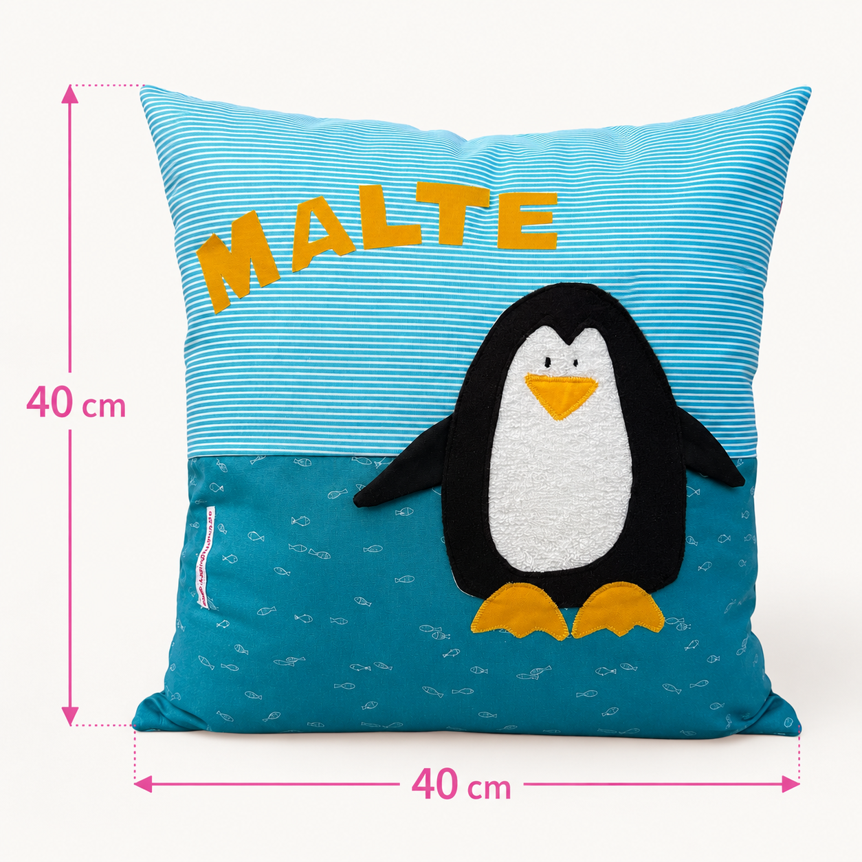 Kissen Pinguin personalisiert | Weihnachtsgeschenk Kind | Karingelchen