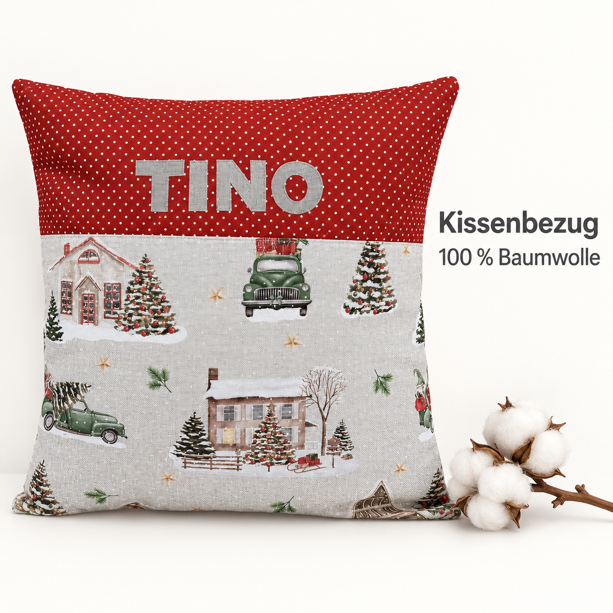 Personalisiertes Weihnachtskissen mit Namen
