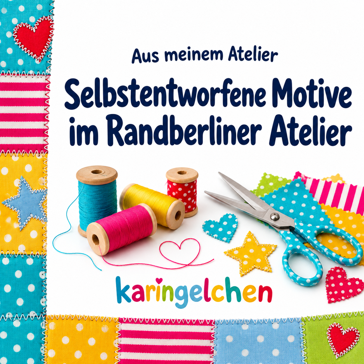 Kinderkissen mit Namen – Hund mit bunten Streifen, 40 × 40 cm