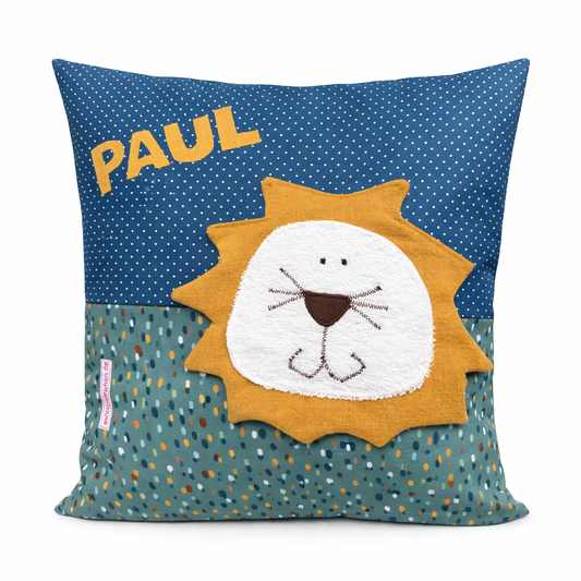 Kissen Löwe personalisiert- Kinderkissen mit Namen, Geschenk zur Geburt