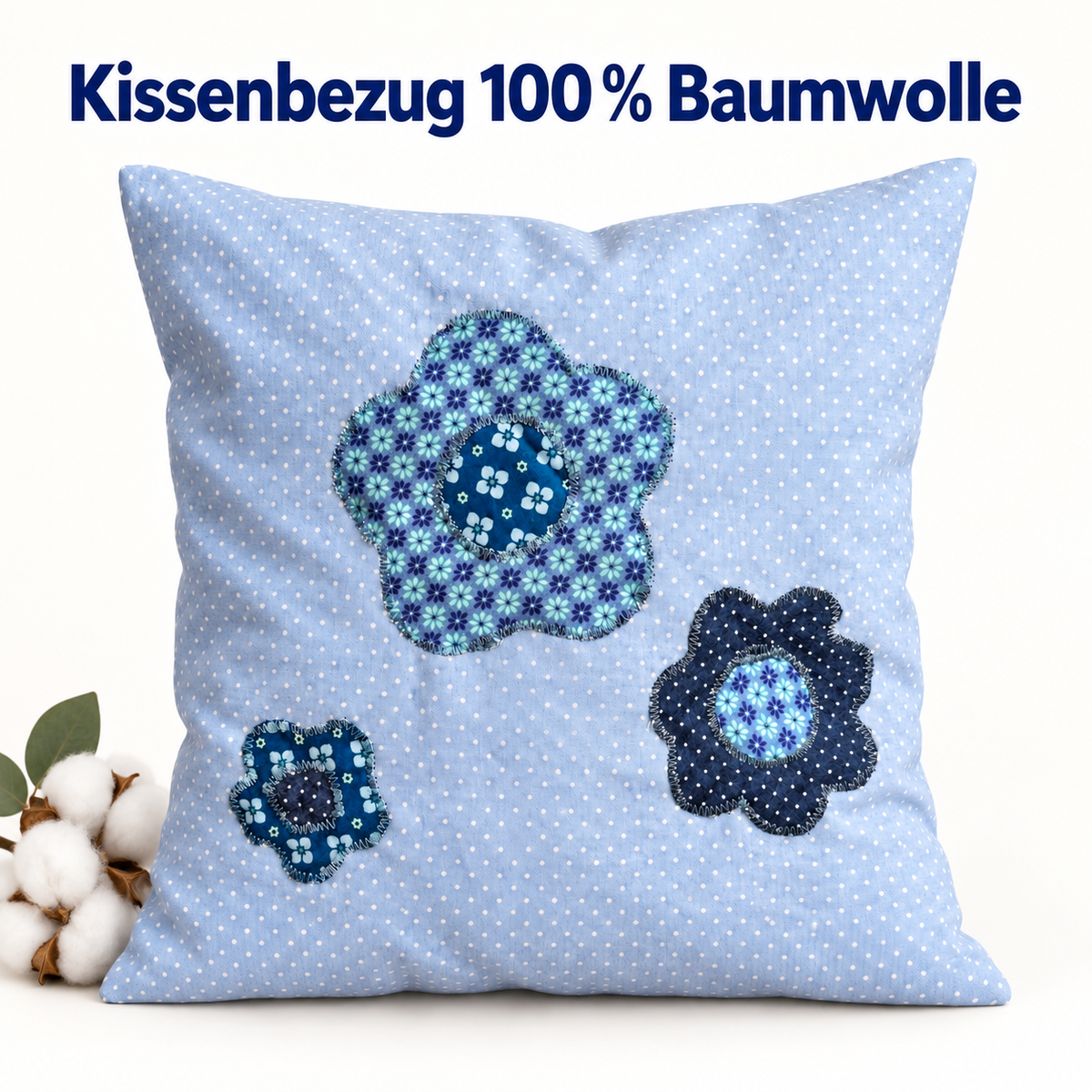 Blumenkissen 30 × 30 cm – Geburtstagsgeschenk für Freundin