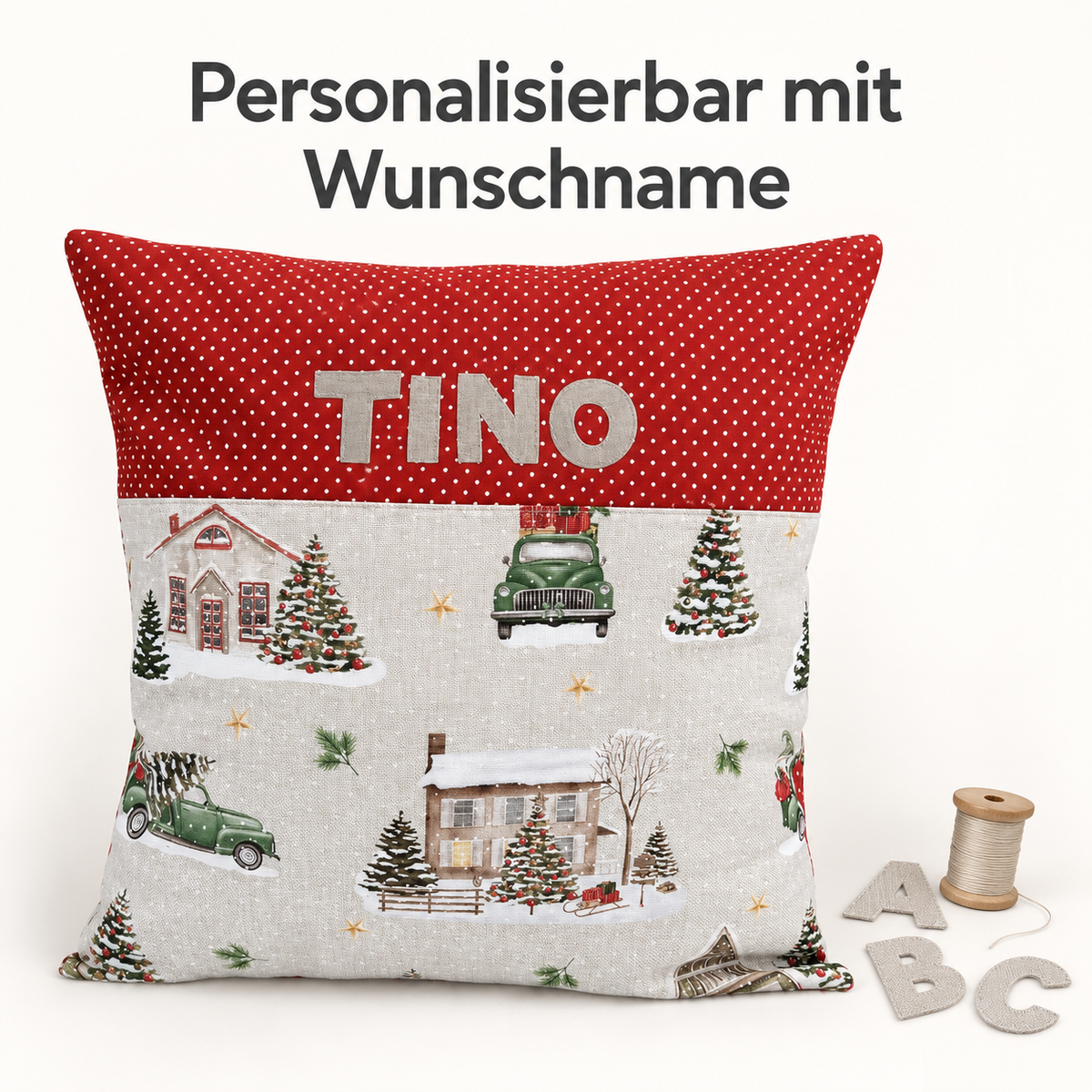 Personalisiertes Weihnachtskissen mit Namen
