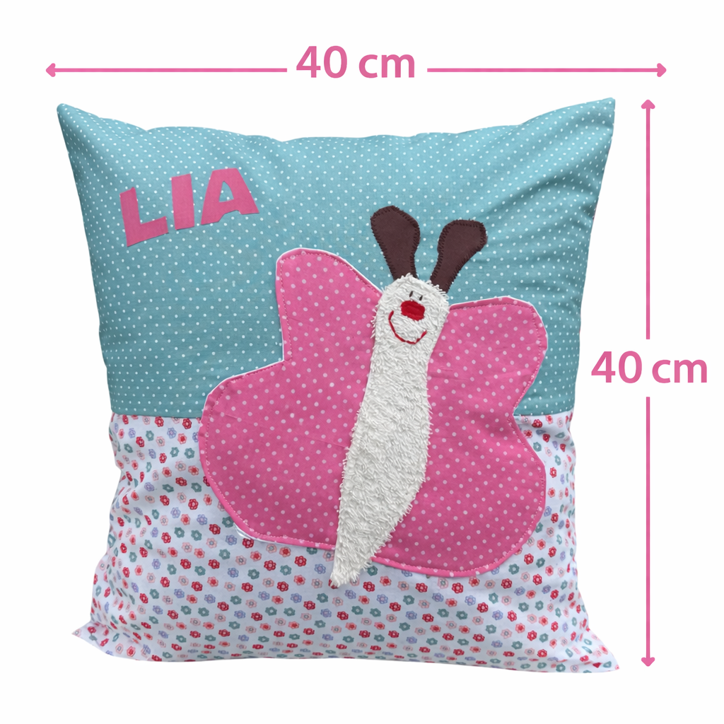 Kissen personalisiert mit Namen – Schmetterling | Geschenkideen erster Geburtstag & Geschenk von Patentante