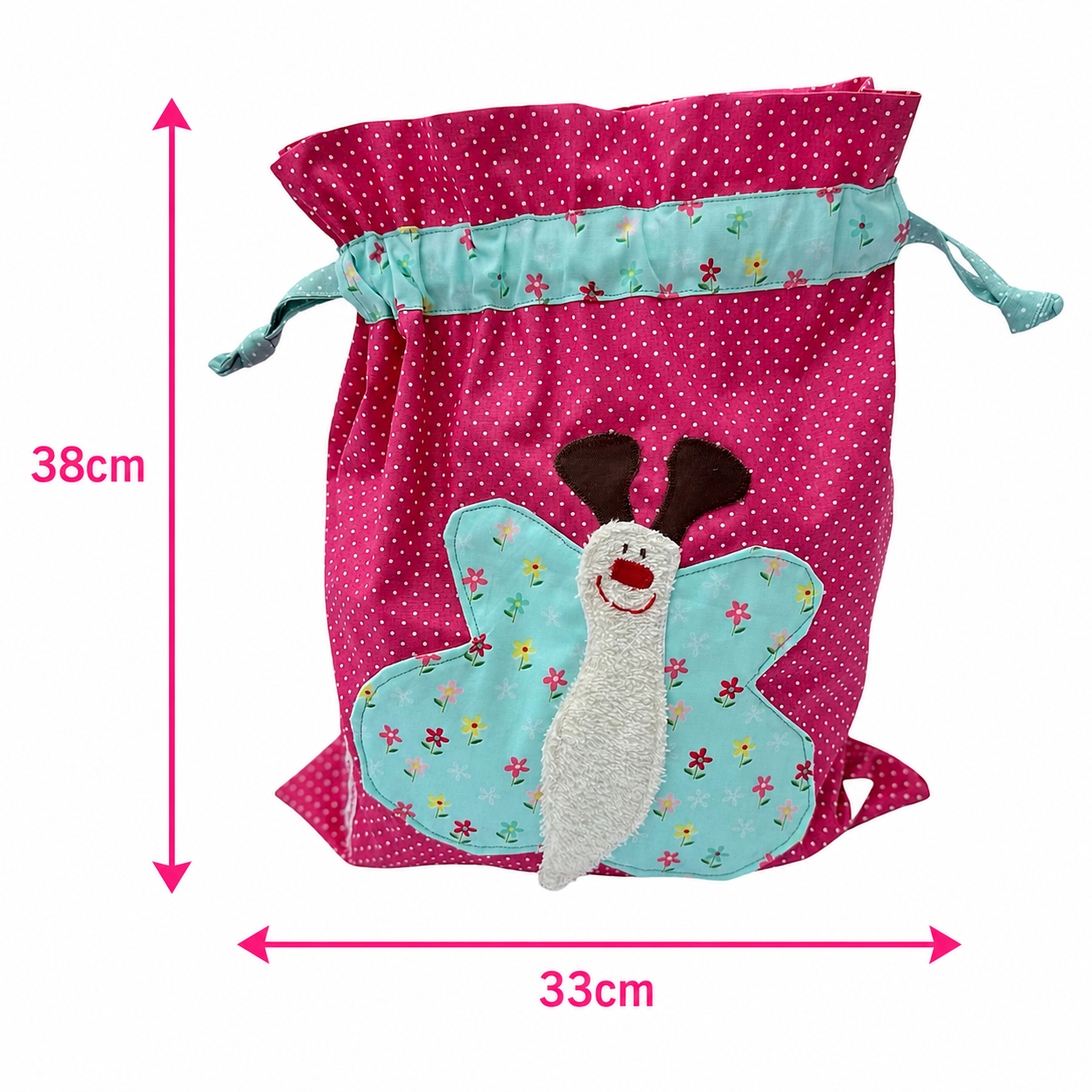 Nasstasche Schmetterling | Wetbag pink für Kita & Schwimmen | Geschenkideen erster Geburtstag