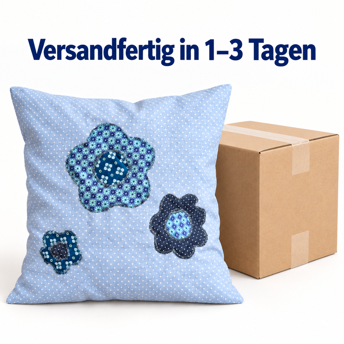 Blumenkissen 30 × 30 cm – Geburtstagsgeschenk für Freundin