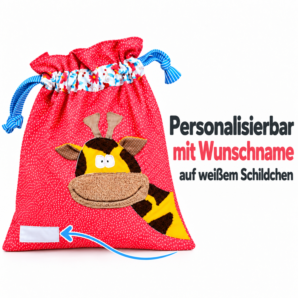 Nasstasche Giraffe – personalisierbarer Wetbag für Stoffwindeln
