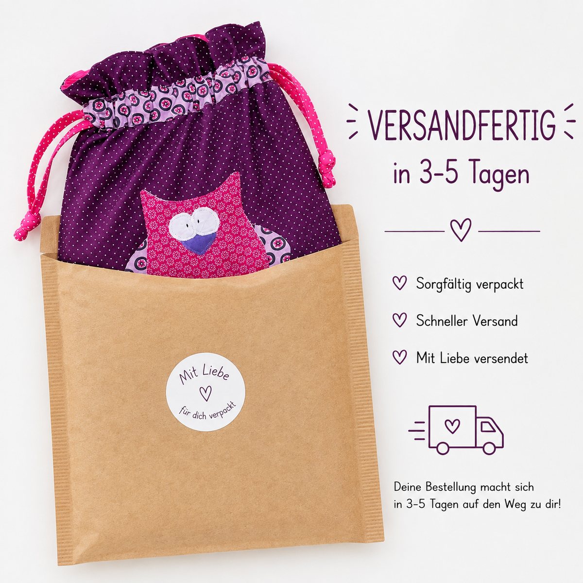 Wetbag Eule handgemacht | süße Kindertasche für Kita | Eulen Geschenke für Kinder | Wetbag für nasse Kleidung