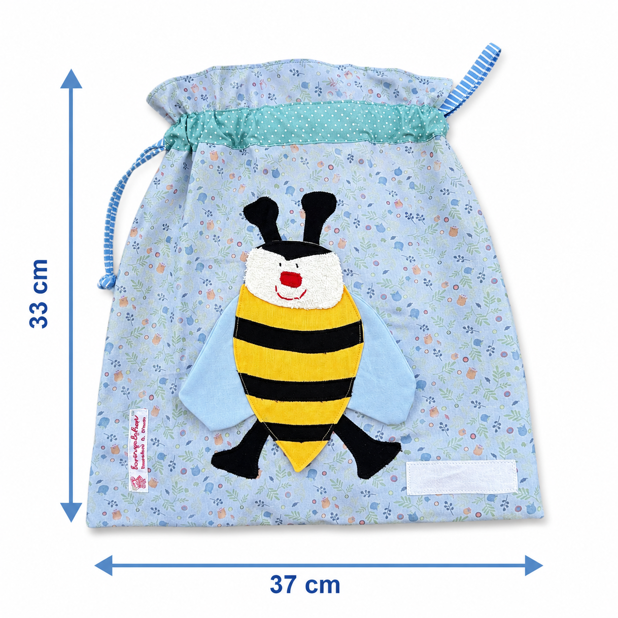Wetbag „Biene“ – handgemacht, wasserabweisend, ideal für Kita, Sport & Reisen