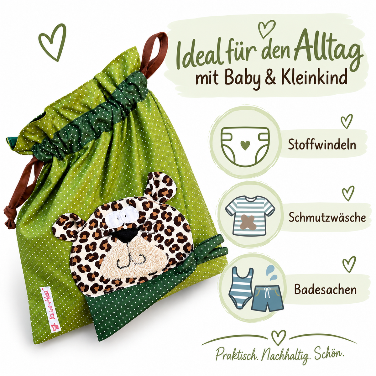 Wetbag Leo – Nasstasche Leopard für Baby & Kleinkind
