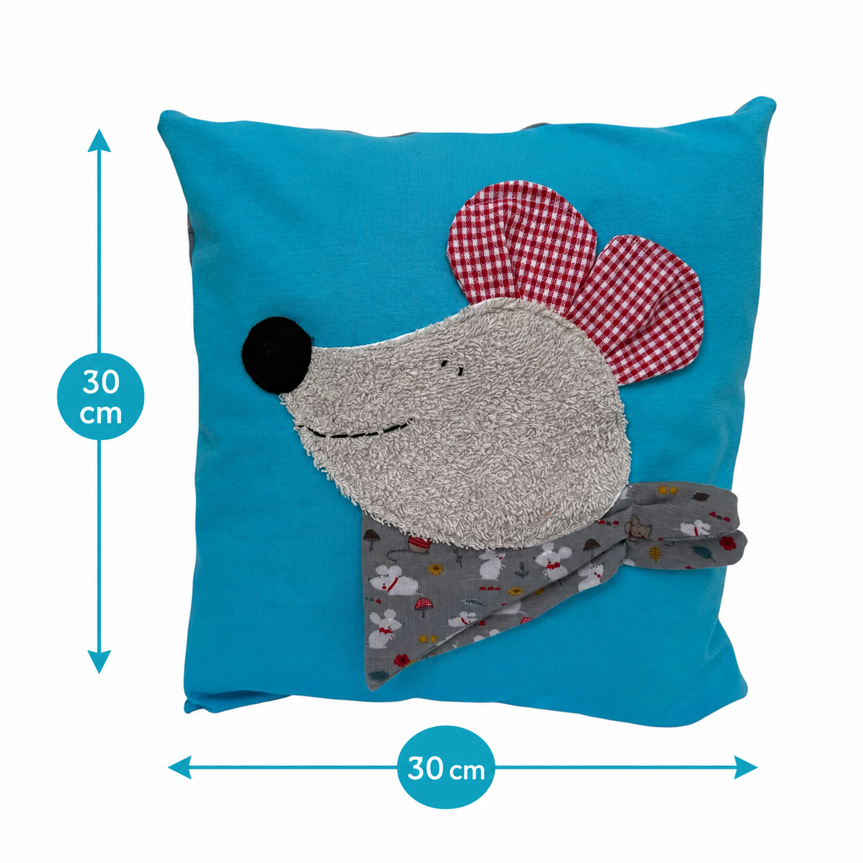 Reisekissen für Kinder Maus – Kuschelkissen 30x30 | Geschenk zur Geburt