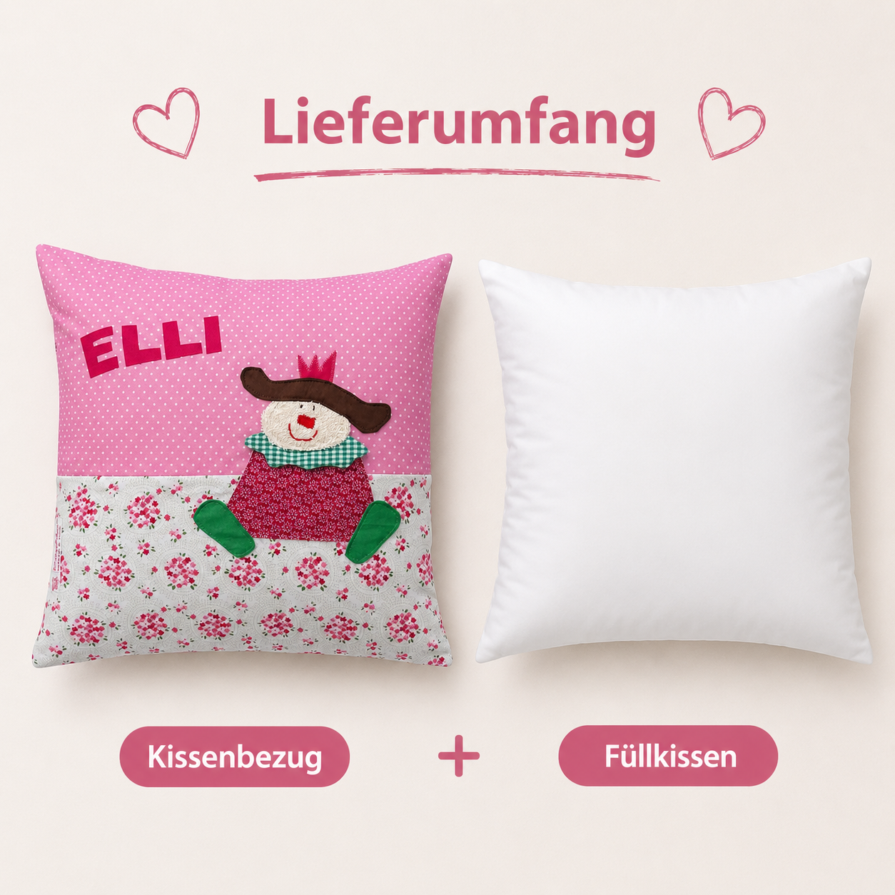 Kissen Prinzessin personalisiert -Kinderkissen mit Namen