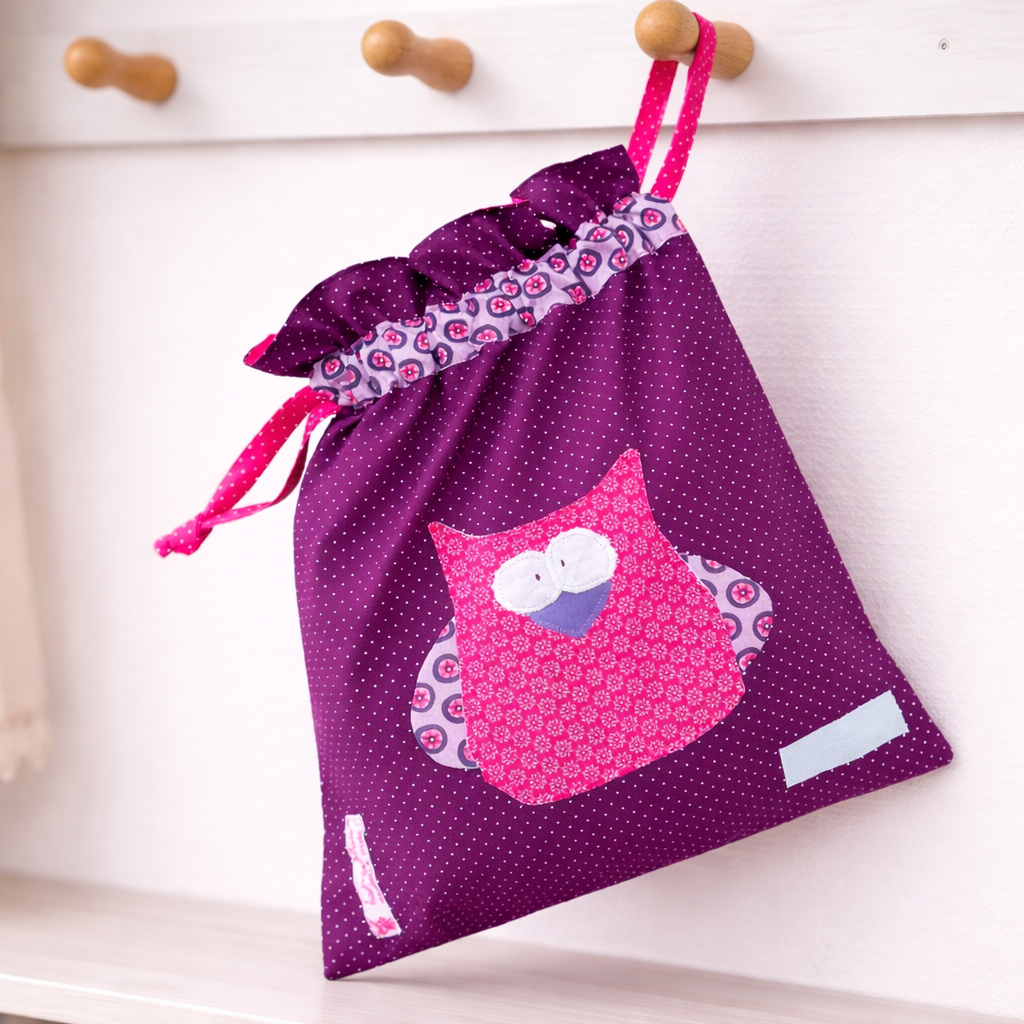 Wetbag Eule handgemacht | süße Kindertasche für Kita | Eulen Geschenke für Kinder | Wetbag für nasse Kleidung