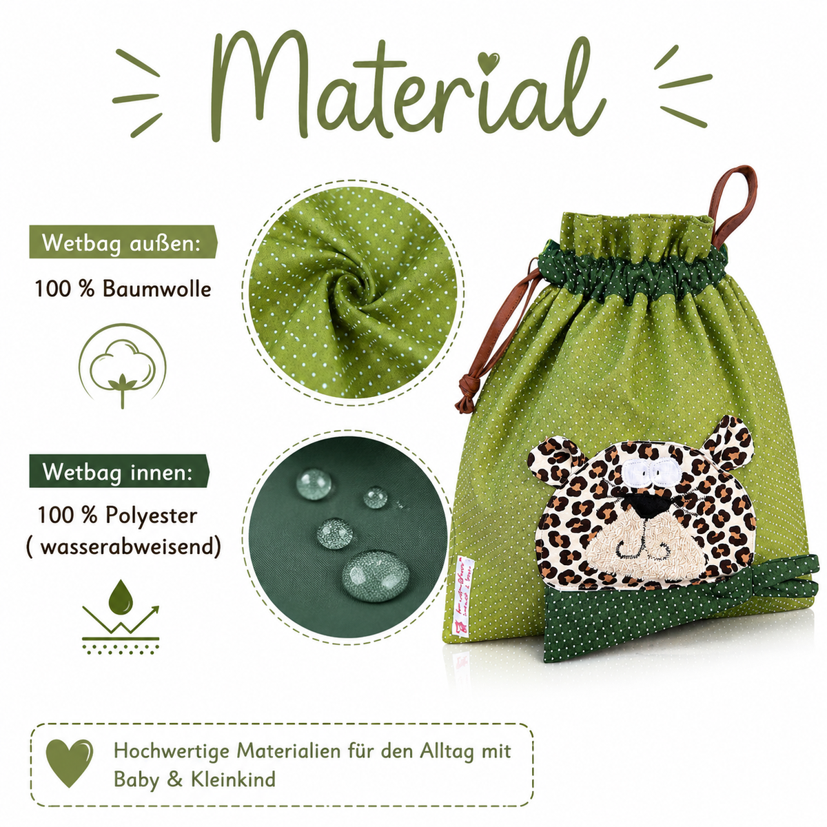 Wetbag Leo – Nasstasche Leopard für Baby & Kleinkind